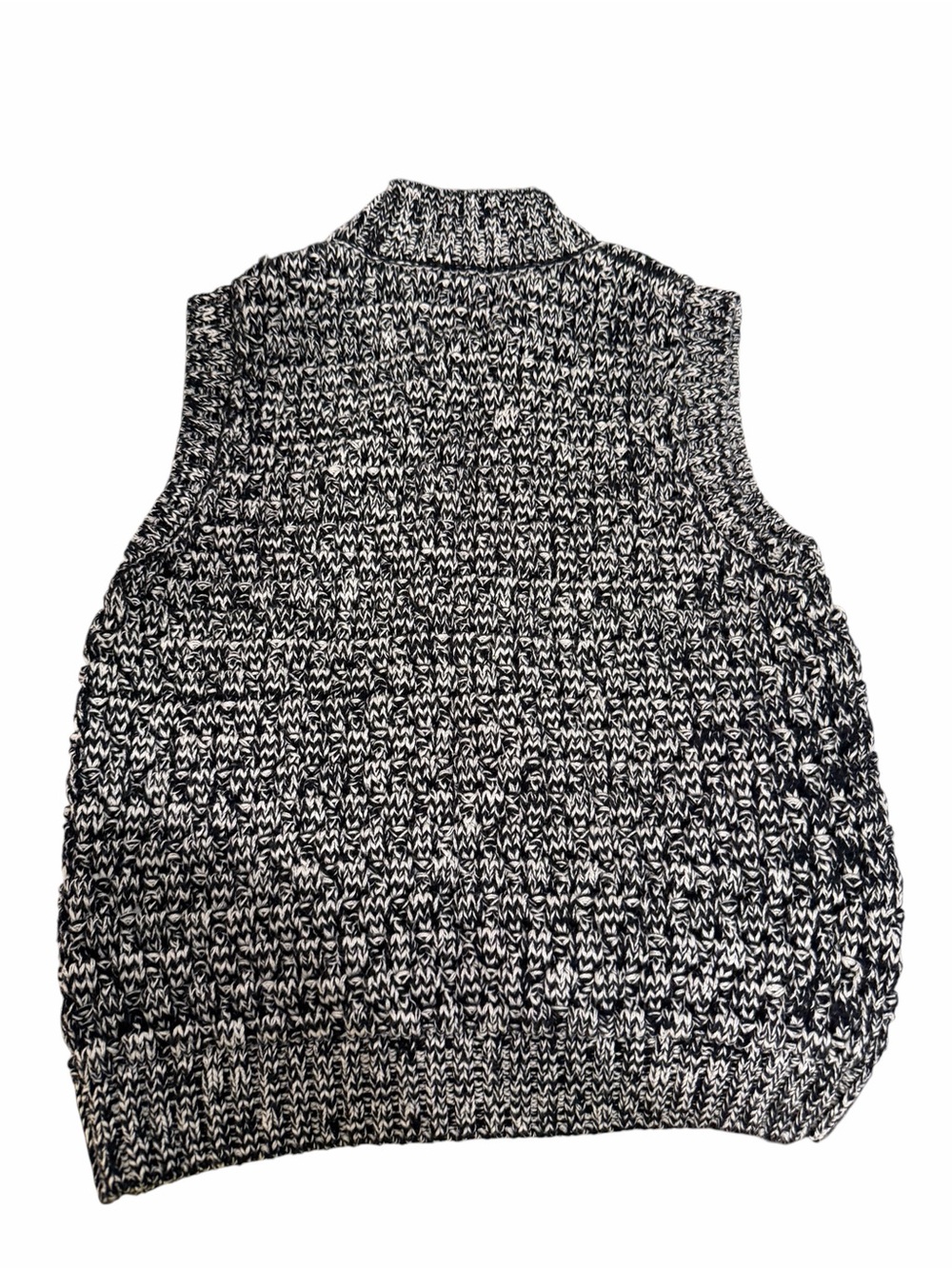 Stitches Black & White Marled V-Neck Sweater Vest
